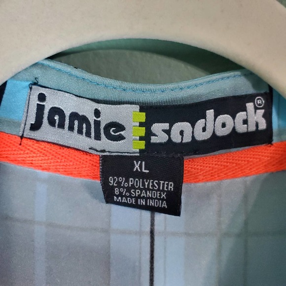 Jamie Sadock Pippin Group Aqua Grid Print Top Sleeveless Golf Tank Top Size XL - Picture 3 of 8